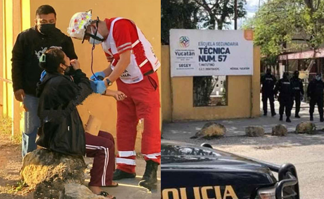 En Mérida, estudiantes de Secundaria se intoxican por fuga de amoniaco