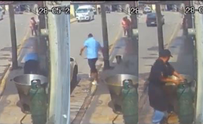 VIDEO. Sujeto es captado lanzando a un perrito a un cazo con aceite hirviendo en EdoMéx